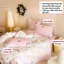 Bộ nỉ nhung 4 món LOVELY BUNNY HỒNG PASTEL Memminbedding luxury giúp phòng ngủ sáng – ấm – rất chill.