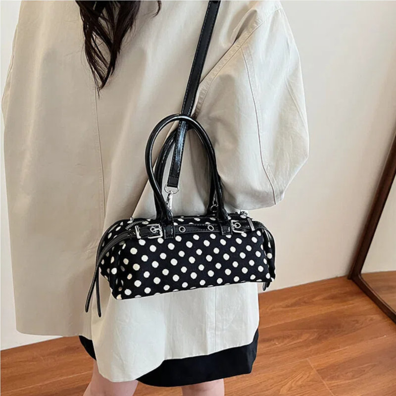 ANCO 2026 Thời trang Hàn Quốc mới Wave Dot nách túi Polka Dot Túi xách tay cho phụ nữ vai ba lô Vai chéo Túi đôi đơn giản