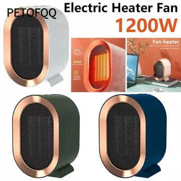 Máy sưởi quạt PTC điện PETOFQQ, Máy sưởi quạt để bàn bằng gốm 1200W, 2 chế độ Máy sưởi di động Mini gia dụng cho văn phòng tại nhà mùa đông