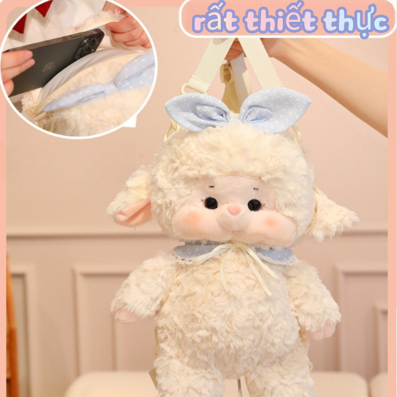 Balo đi Học,40cm Balo Cừu Trắng,Quai đeo Có Thể Tháo Rời ,Và điều Chỉnh độ Dài,Lựa Chọn Quà Sinh Nhật