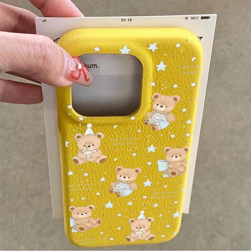 Ánh sáng nâu Cub sao cho iPhone 17 16 15 13 giả da 12p lỗ lớn 11 mềm x