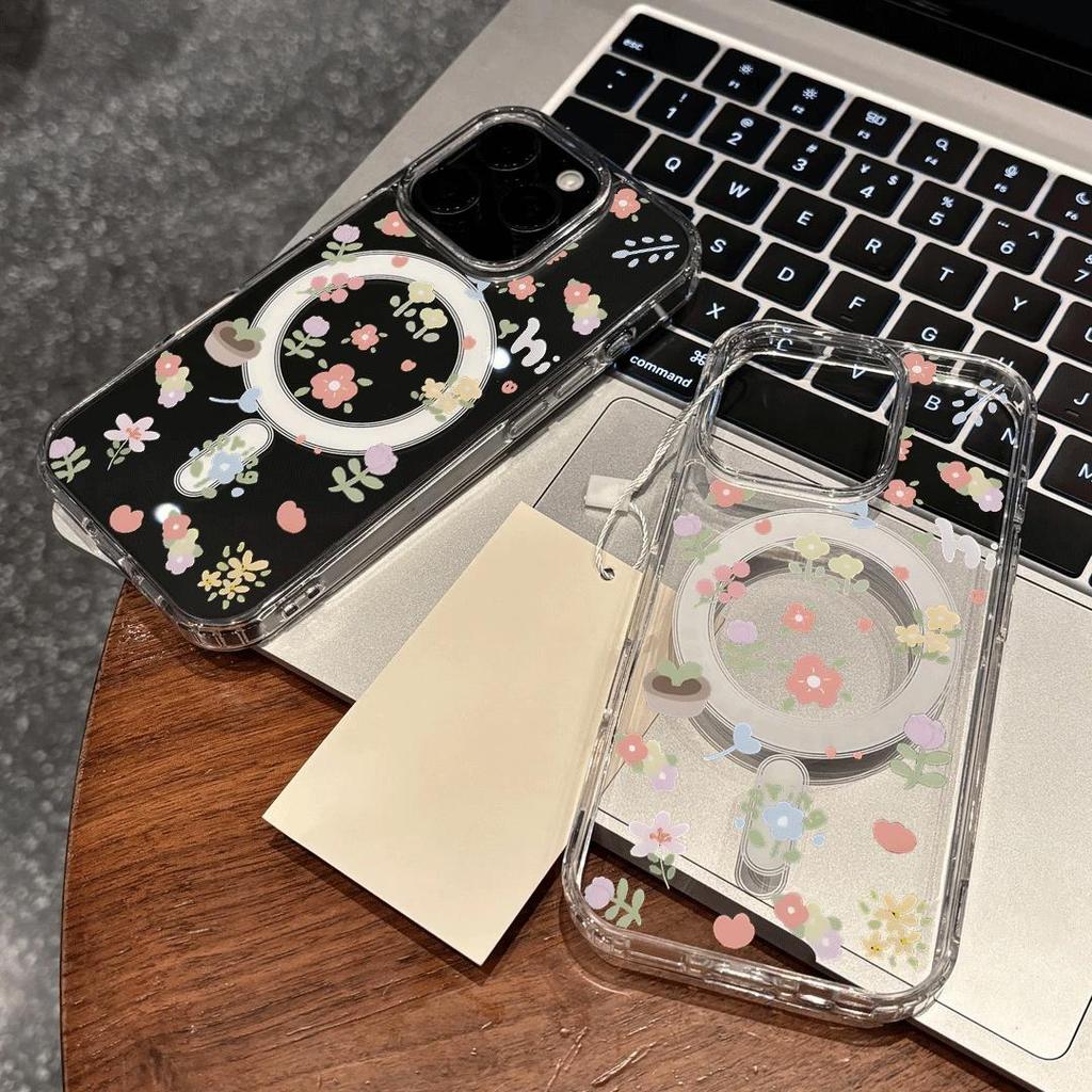 Caramel Hanano cho iPhone 171615promax trường hợp 141512 rõ ràng hút từ 13pro lỗ lớn