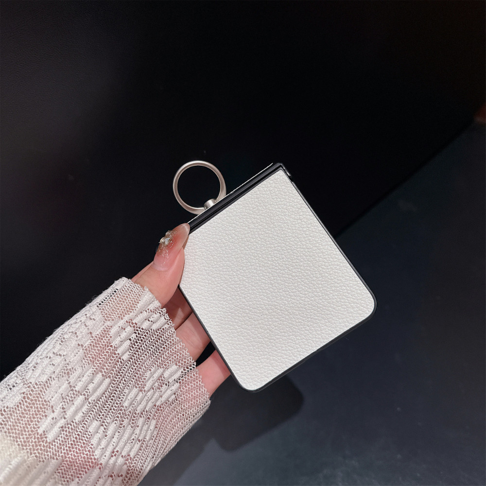 Ốp điện thoại có thể gập lại họa tiết hạt vải thiều cho Samsung Galaxy Z Flip 7 6 5 có vòng di động Vỏ cổ điển thời trang chống rơi