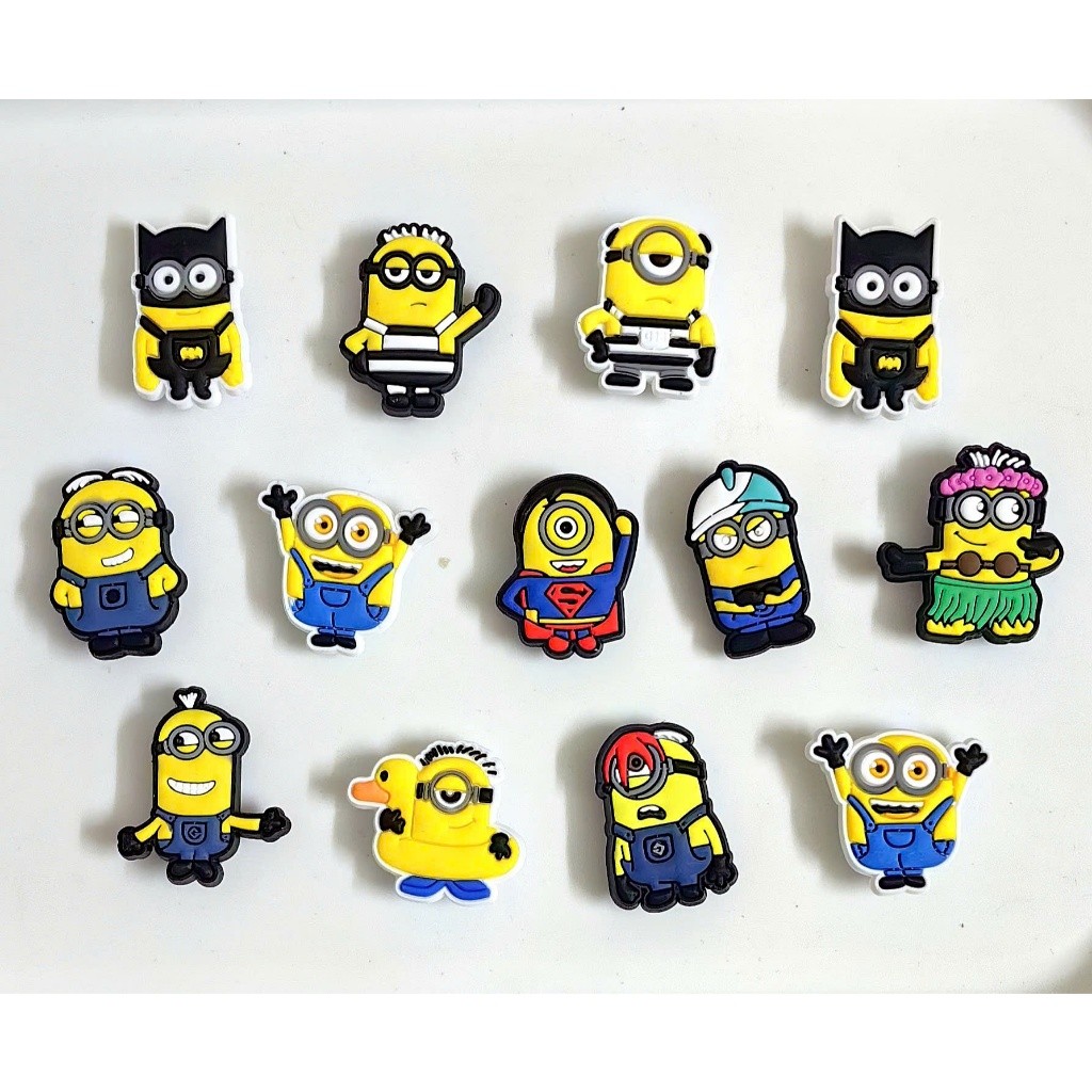 Set 12 Sticker/ Charm gắn dép - Hoạt hình minions dễ thương
