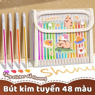 Bút highlight kim tuyến sáng tạo cho học sinh – Bút đánh dấu nhiều màu, bộ 12/24/36 cây tiện lợi