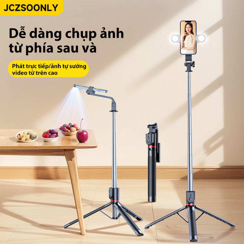 Gậy Tự Sướng 1,8m Ổn Định Chống Rung Với Tay Cầm - Giá Đỡ Điện Thoại Đứng Chụp Hình Gậy chụp ảnh