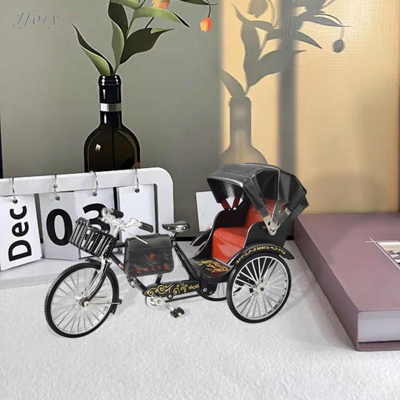 Jfory Mô Hình Rickshaw Hợp Kim Vintage Ba Xe Đạp Pedicab Đồ Chơi Mô Phỏng Diecast Sưu Tập Xoay Quay Có Thể Lái Bánh Xe Thích Hợp Cho Bộ Sưu Tập Trang Trí Nhà