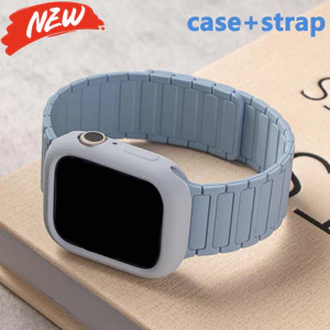 Dây đeo silicon + Vỏ bọc TPU dây từ tính cho Apple Watch Series11 / 10 46mm 42mm 9 8 7 6 5 4 SE 45mm 44mm 41mm 40mm