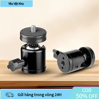 【COD】Thiết bị đầu bi hỗ trợ xoay 360 độ mượt mà, kết nối với chân máy ảnh hoặc chân đèn qua cổng vít 1/4 inch.