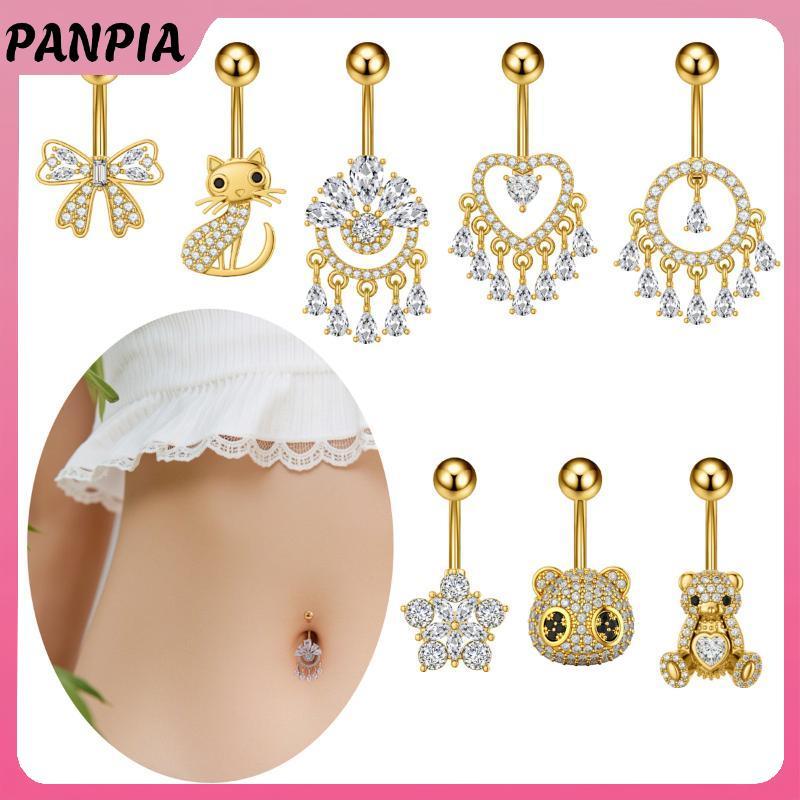 PNPIA - Phụ Kiện Pha Lê Thời Trang với Chiếc Nhẫn và Gấu Trúc, Perfect cho Trang Sức Cơ Thể khi Đi Biển
