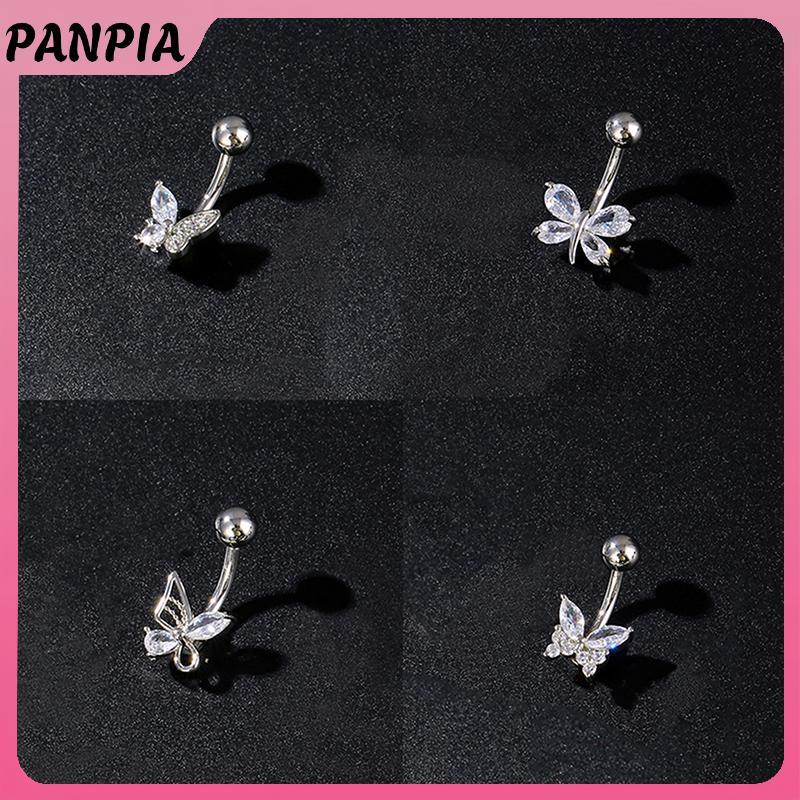 Nhẫn rốn nữ thời trang với nơ bụng, thép không gỉ và zircon, phù hợp làm đồ trang sức gợi cảm cho nữ và gái nhỏ.