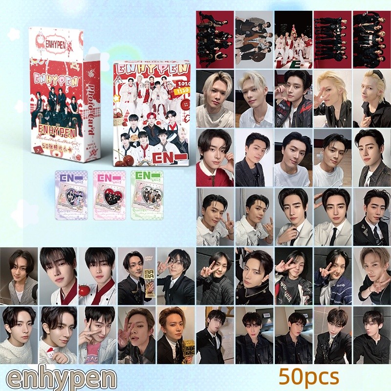 EN HEESEUNG Bưu thiếp ba chiều 2024 GGU GGU GÓI SUNGHOO JAKE JAY JUNGWON NI-KI SUNOO Solo Laser Hologram Lomo Cards Photocards