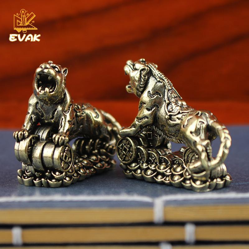 Tượng hổ bằng đồng Alittlesetrtu - Thủ công kim loại cung hoàng đạo Trung Quốc để trang trí gia đình & bàn VN