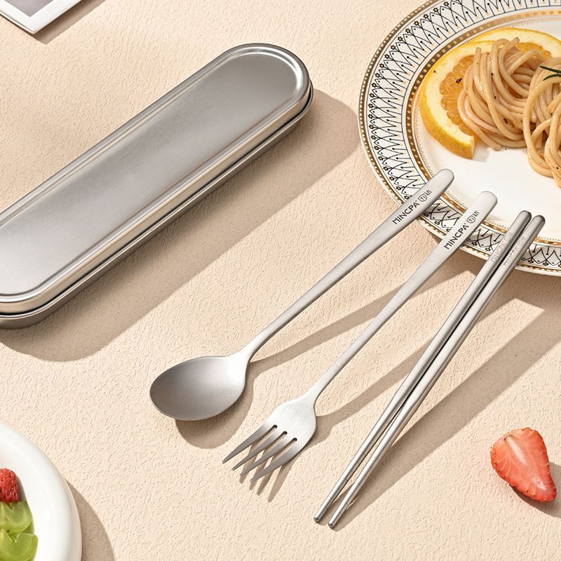 Cắm Trại Bộ Đồ Ăn Titan Nguyên Chất Đũa Titan Cắm Trại Ngoài Trời Bộ Đồ Ăn Đũa Nĩa Và Thìa Bộ