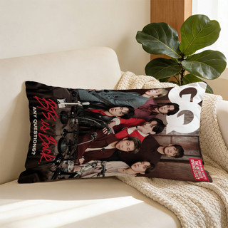 Vỏ gối hình chữ nhật bằng vải Polyester in một mặt Pop Boy Band Hàn Quốc, Vỏ gối ném, Trang trí nội thất, Quà tặng cho bạn bè và gia đình (Không bao gồm chèn gối).