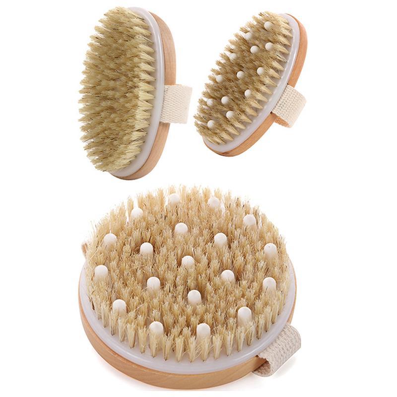 GOAY 1 Cái Tẩy Tế Bào Chết Bằng Gỗ Massage Toàn Thân Bàn Chải Tắm Lông Tự Nhiên Bàn Chải Mềm SPA Người Phụ Nữ Người Phụ Nữ Chăm Sóc Da Ướt Khô Body Brush VN