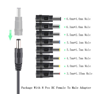 Cáp tăng cường Elough 60W Type C sang DC 5V / 9V / 12V / 15V / 20V Bộ định tuyến Modem quang điện áp có thể điều chỉnh Máy tính xách tay Dây sạc nhanh