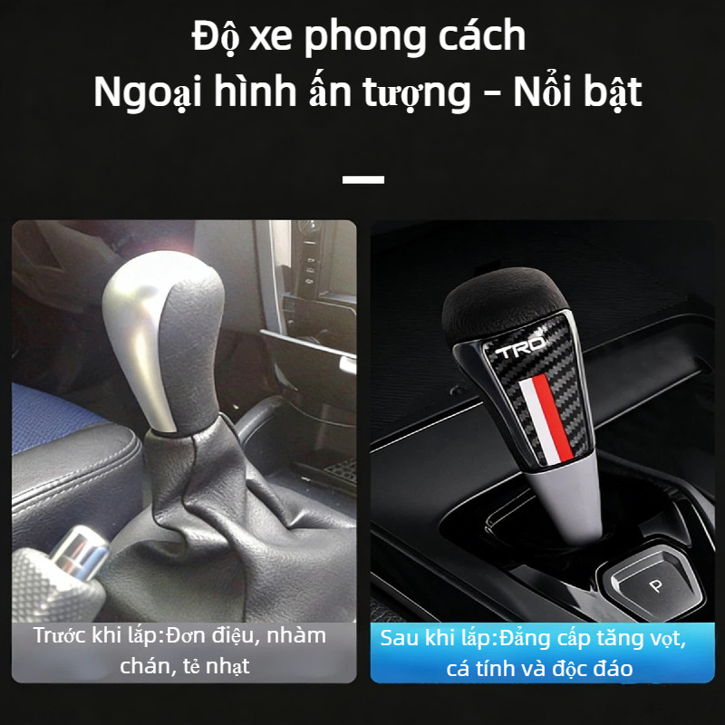 Tay nắm cần số thể thao vân carbon | Nhôm cao cấp phong cách TRD/GR | phù hợp Toyota số tự động