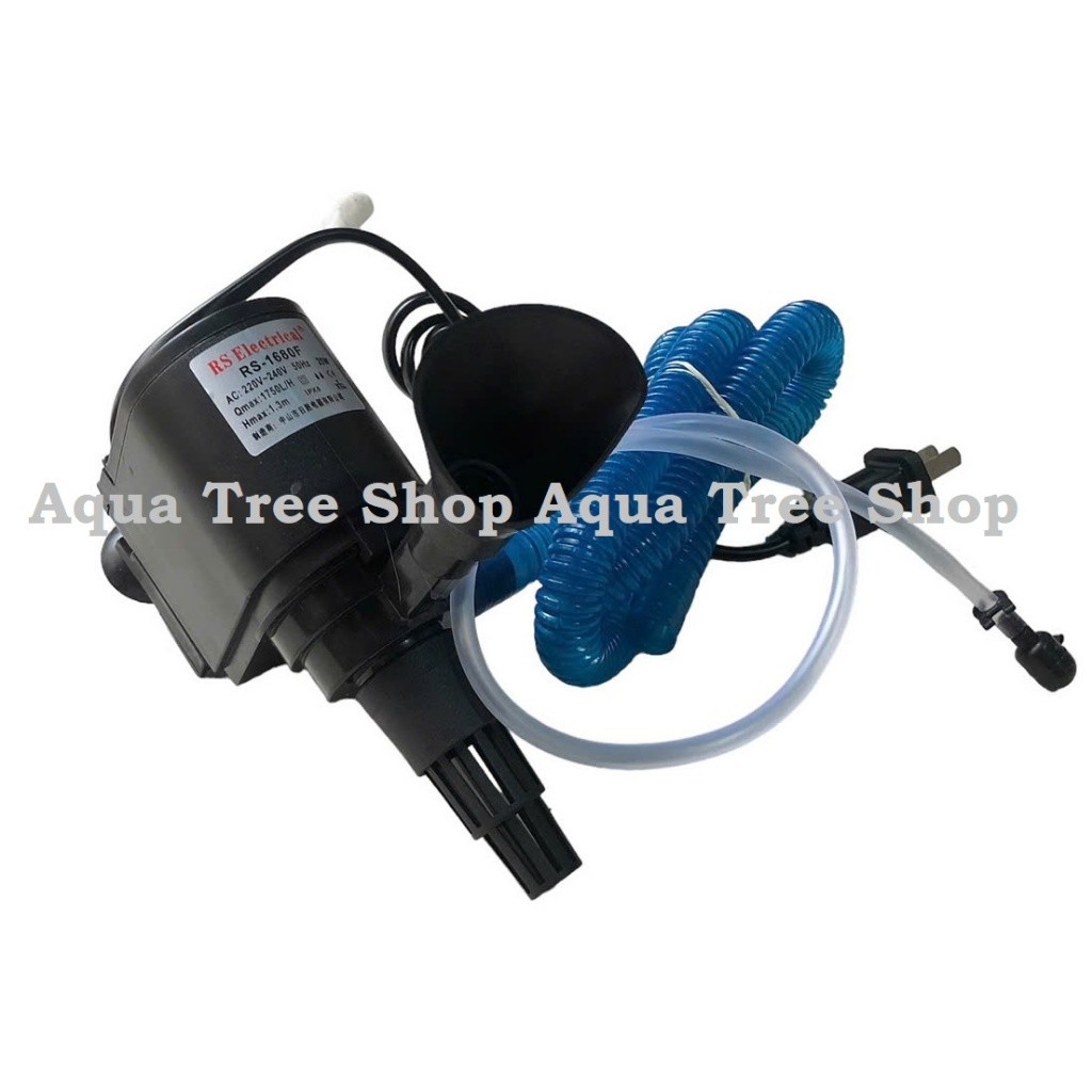 Máy bơm bể cá, hồ cá 3 trong 1 RS 1680F/ 2680F 2 đầu nước ra siêu tiện dụng vừa bơm vừa thổi oxi