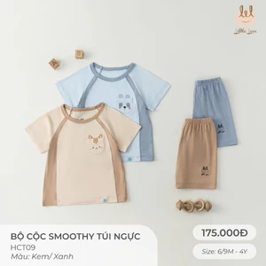BỘ CỘC SỢI TRE[ SIÊU MỀM, MÁT, MỊN CO DÃN VÀ THẤM HÚT TỐT] TRẮNG PHỐI SZ 1/3M - 9/12M (HCT09)