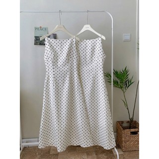 Váy 2 Dây Chấm Bi Cổ Thuyền 2 From Ngắn Dài Cá Tính Đi Chơi , Váy Tiệc, Váy cổ yếm