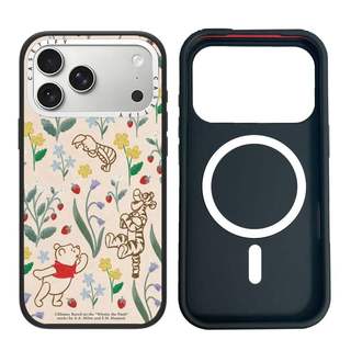 CASECASE X Pooh Thêu Họa Tiết Hoa Ốp Lưng Máy Ảnh Màu Trắng Vòng Phiên Bản Mờ Đen Cứng Hút Từ Tính Tác Động Dành Cho Apple IPhone 13 14 15 16 17 Pro Max Air Plus Có Hộp