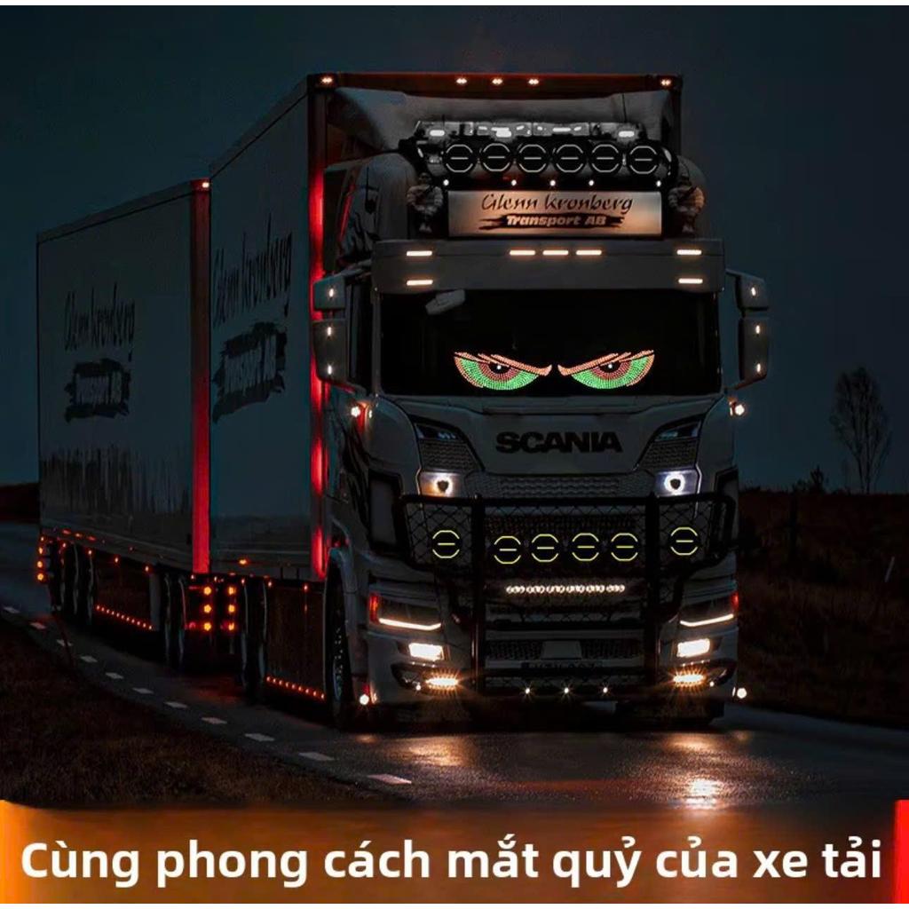 LED Mắt quỷ USB, Bộ 2 đèn mắt quỷ trang trí xe màn hình led đèn kính phía trước và phía sau hiệu ứng ánh sáng đẹp dễ