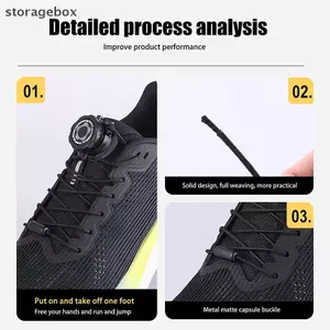 1 Cặp dây tự động không buộc, ren xoay, phụ kiện sneaker, màu đen/trắng