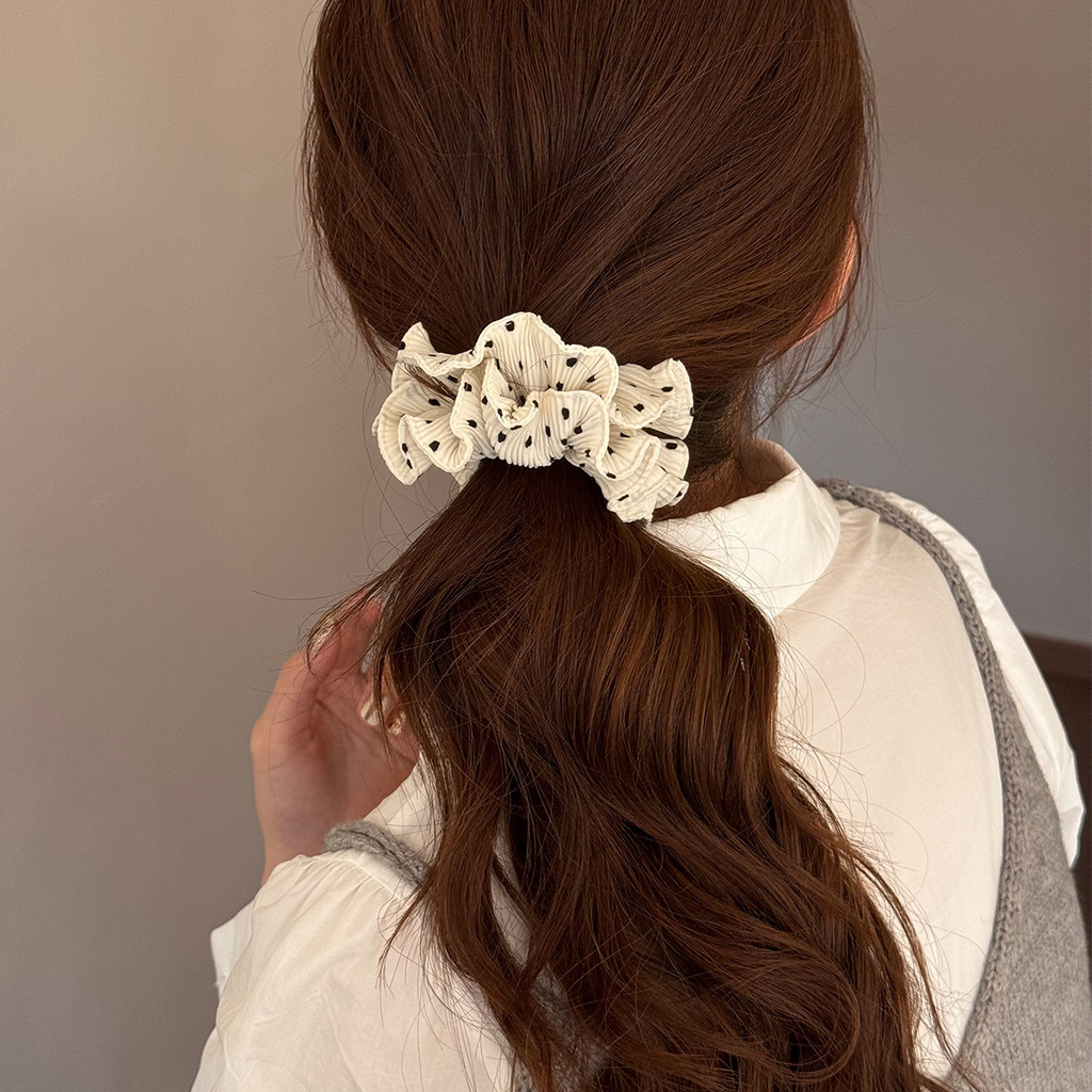 Hàn Quốc Chấm Bi Vải Buộc Tóc Scrunchie