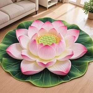 3D Mô Phỏng Hoa Sen Pha Lê Nhung Sàn Thảm Phòng Khách Hành Hương Thảm Hộ Gia Đình Chống Trơn Trượt Chống Bụi Bẩn Chống Mài Mòn Thảm Shi