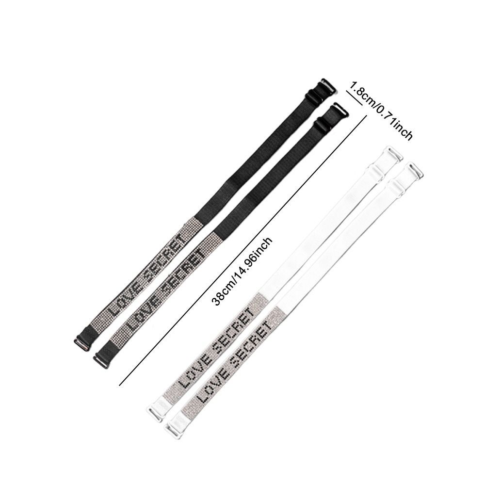 HOBBYIN 1 Cặp Dây Đeo Áo Ngực Kim Cương Giả, Dây Đeo Vai Áo Ngực Có Thể Điều Chỉnh Vai, Dây Đeo Vai Quần Lót Chống Trơn Trượt Thời Trang Có Thể Tháo Rời Cho Nữ