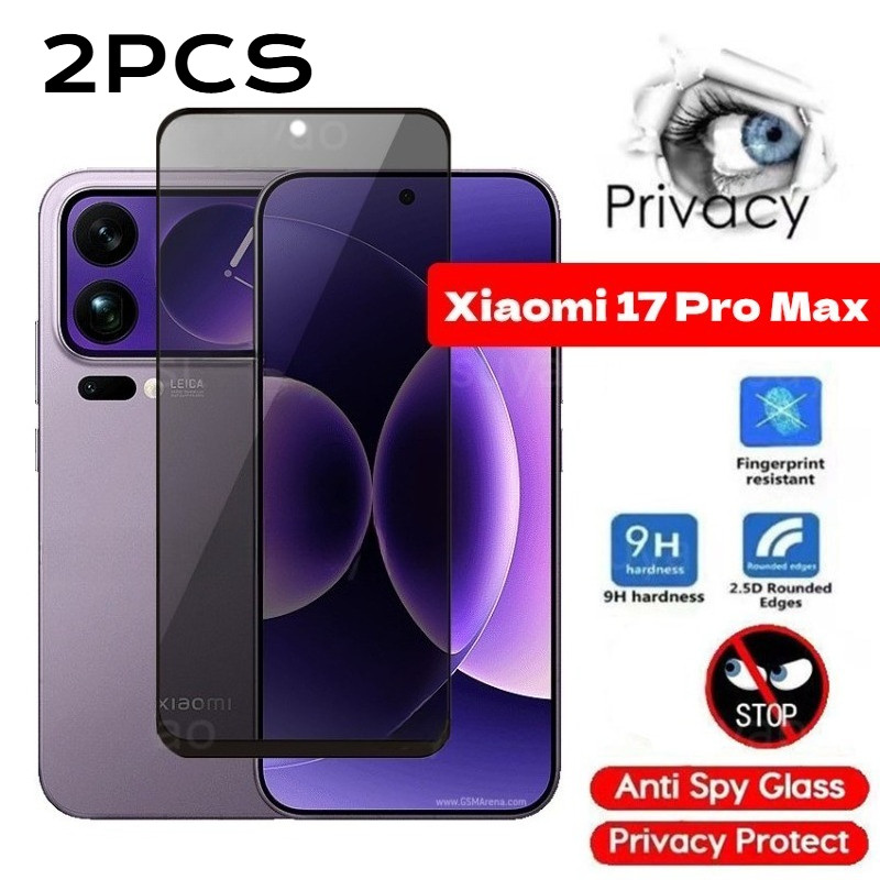 2 Chiếc Trong Suốt Cạnh Đen Kính Phim Cho Xiaomi 17 Ultra Pro Max HD Bảo Vệ Màn Hình Điện Thoại Cho Xiaomi 17Ultra 17ProMax 17Pro 17 Chống Gián Điệp Cạnh Đen Kính Cường Lực Phim