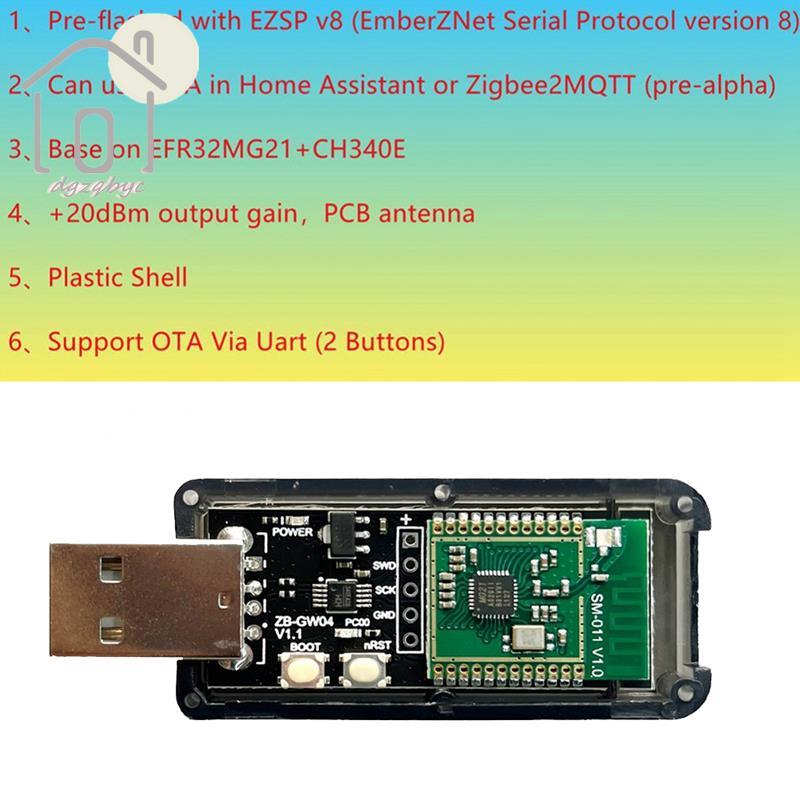 1 Cái ZigBee 3.0 Labs Mini EFR32MG21 Cổng Hub Nguồn Mở USB Dongle Chip Module Silicon ZHA NCP Trợ Lý Gia Đình