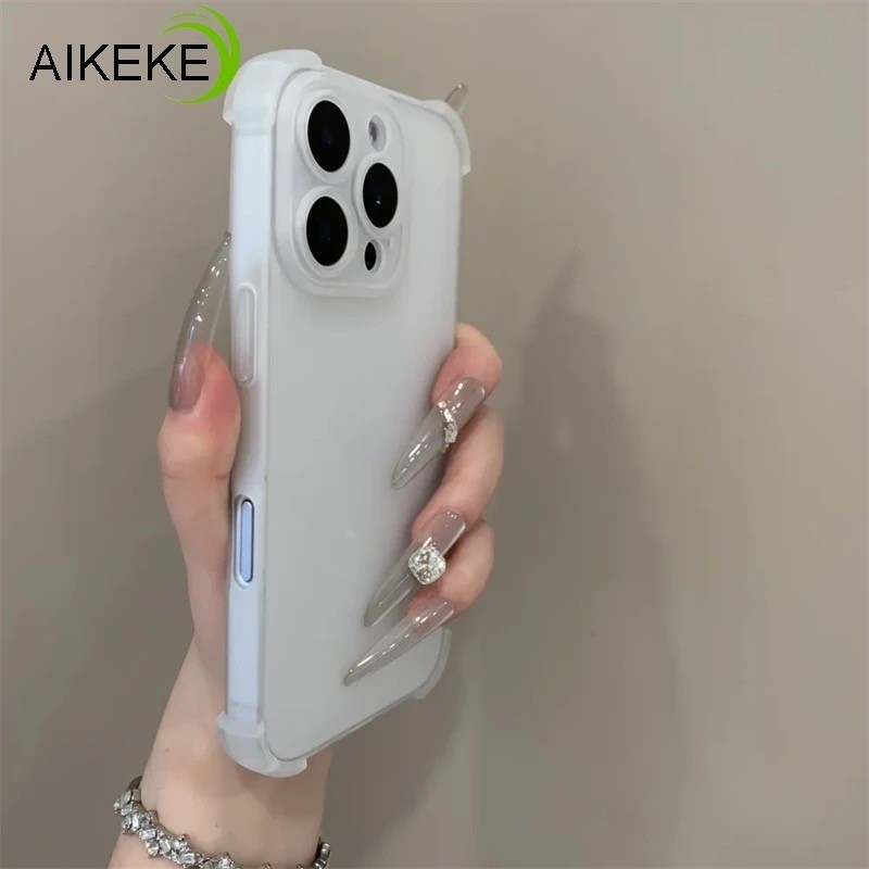 Ốp Điện Thoại Ice Mist Cho iPhone Air 17 Pro Max 17ProMax Matte Ốp Lưng Dễ Thương Sang Trọng Kinh Doanh Đơn Giản Túi Khí Mềm Vỏ Chống Sốc