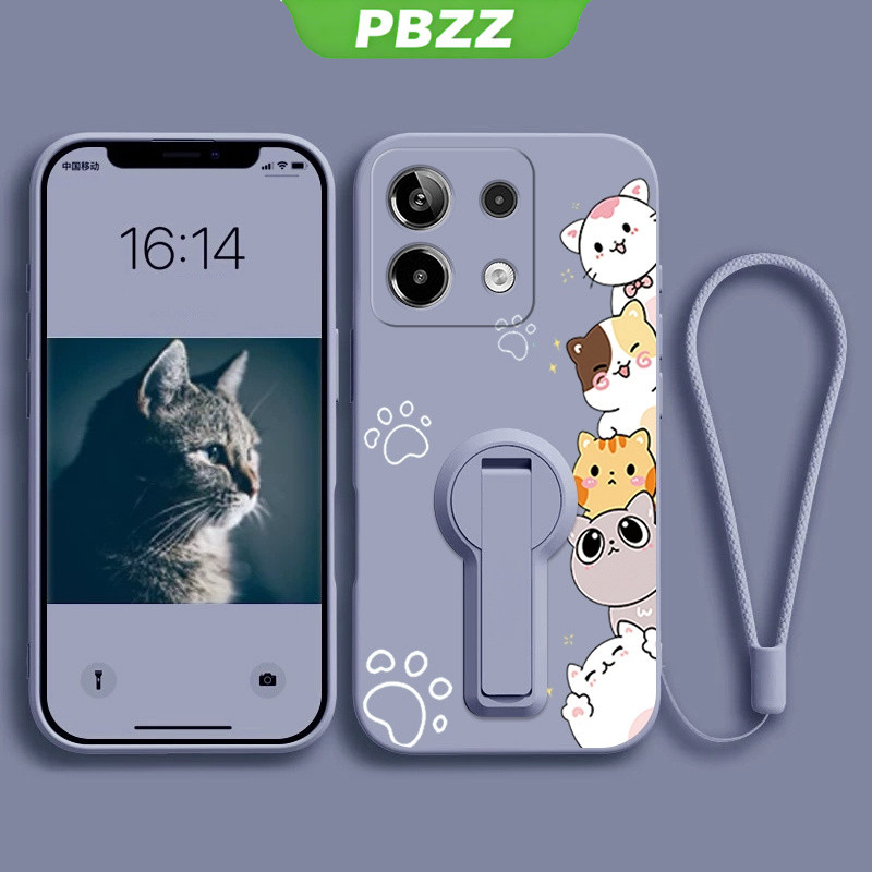 Ốp cho Redmi Note 13 4g 2023 Redmi Note 13 Pro 5g Ốp điện thoại Ốp mềm Ốp chống sốc Silicon lỏng thiết kế mới Mèo hoạt hình thẩm mỹ có giá đỡ ytxzdzmm01