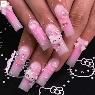 Móng tay giả màu hồng có trang trí ngọc trai với móng tay viền vô hại và mịn màng cho nữ và nữ Salon làm móng