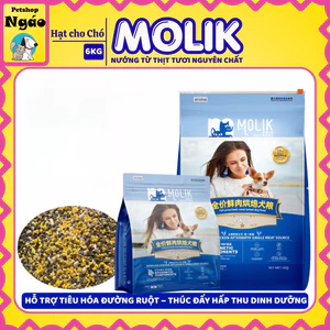 Thức Ăn Hạt Cho Chó 6kg Mix Topping Thịt Sấy Vị Gà Phù Hợp Chó Kén Ăn - MOLIK
