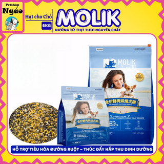 Thức Ăn Hạt Cho Chó 6kg Mix Topping Thịt Sấy Vị Gà Phù Hợp Chó Kén Ăn - MOLIK