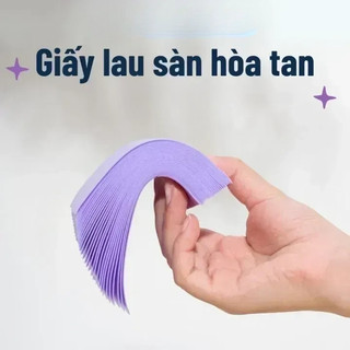 Giấy lau sàn tự phân hủy hương lavender túi 100 tờ Giấy Lau Sàn Nhà Hòa Tan، Hương Hoa Lavende،TÚI TO 100 MIẾNG