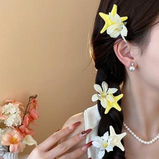 Phụ Kiện Tóc Phong Cách Mùa Hè Với Họa Tiết Sao Biển và Hoa, Thích Hợp Đi Biển và Kỳ Nghỉ