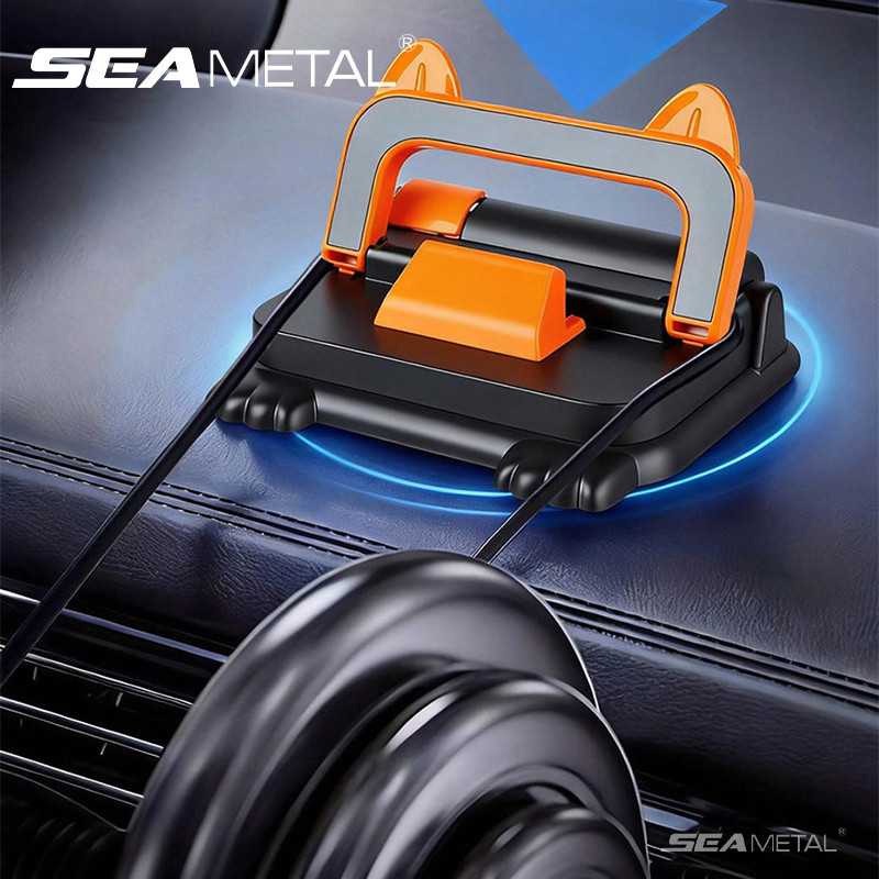 SEAMETAL Bảng điều khiển đa chức năng Giá đỡ điện thoại trên ô tô Xoay 360 ° Giá đỡ điện thoại trên ô tô ổn định có biển số đỗ xe