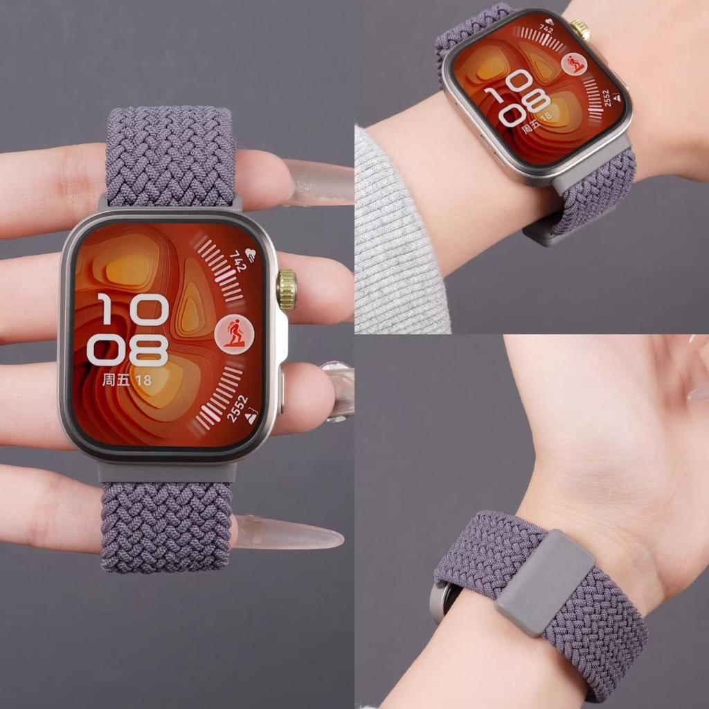 Dây đeo bện Nylon cho Huawei Fit 5/Fit 5 Pro/Fit 4/Fit 4 Pro kèm kính cường lực, khung bảo vệ màn hình