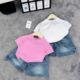 10-30kg Bộ áo chữ nổi quần bò ngố KH