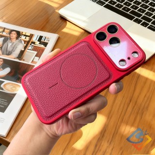 Ốp lưng cứng từ tính chống rơi sang trọng cho IPhone 17 Pro Max 13 14 15 16 Pro Max Vỏ bảo vệ ống kính kính cửa sổ lớn Vỏ chống sốc