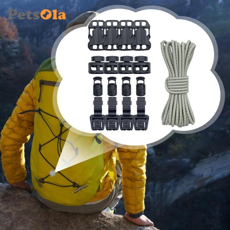 Dây đàn hồi Nylon phản quang Khóa dây co giãn nặng cho ba lô Cắm trại chống nước Leo núi Thiết bị ngoài trời DIY