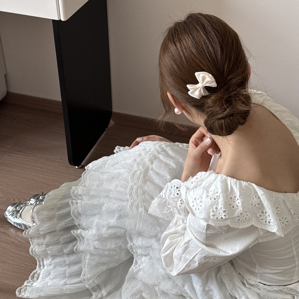 Kẹp Tóc Satin Nơ Hàn Quốc Cho Nữ