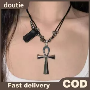Dây chuyền kim loại chữ thập phong cáchpunk gothic, phù hợp dự tiệc và làm quà tặng