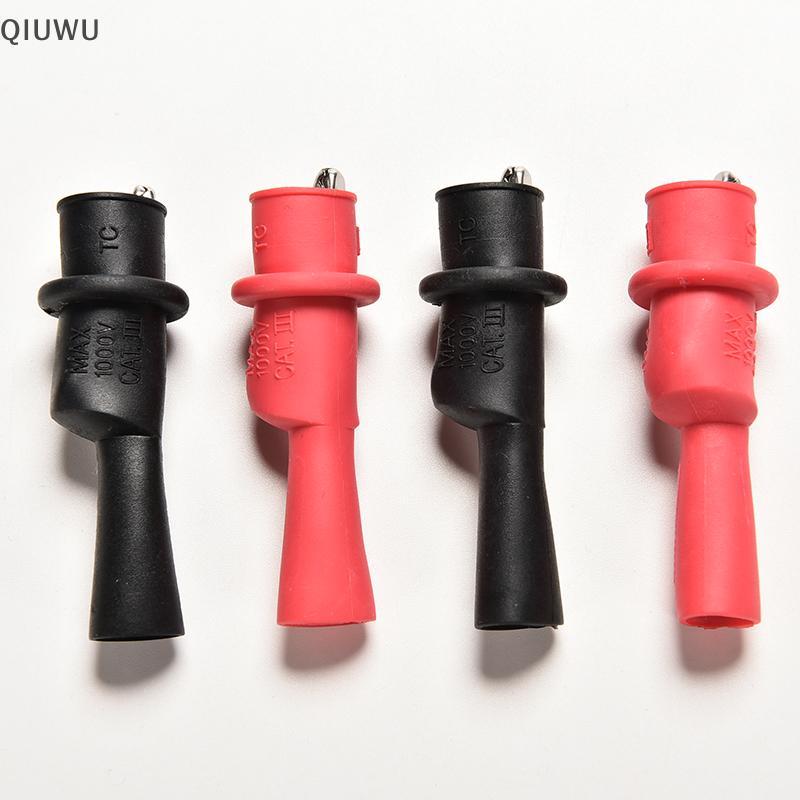 QIUWU 1 Cặp Kẹp thử nghiệm cá sấu cá sấu cho đầu dò vạn năng Fluke.