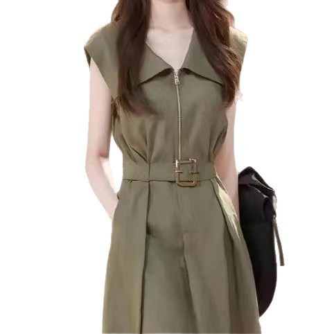 Đầm cao cấp thon gọn thanh lịch cổ navy ôm eo đa năng mới siêu đẹp thời trang giảm tuổi A-line