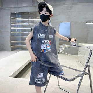 Bộ quần áo ba lỗ bé trai 14-52kg mẫu SAINT. Chất liệu vải thoáng mát, co dãn, màu sắc đẹp. NL18